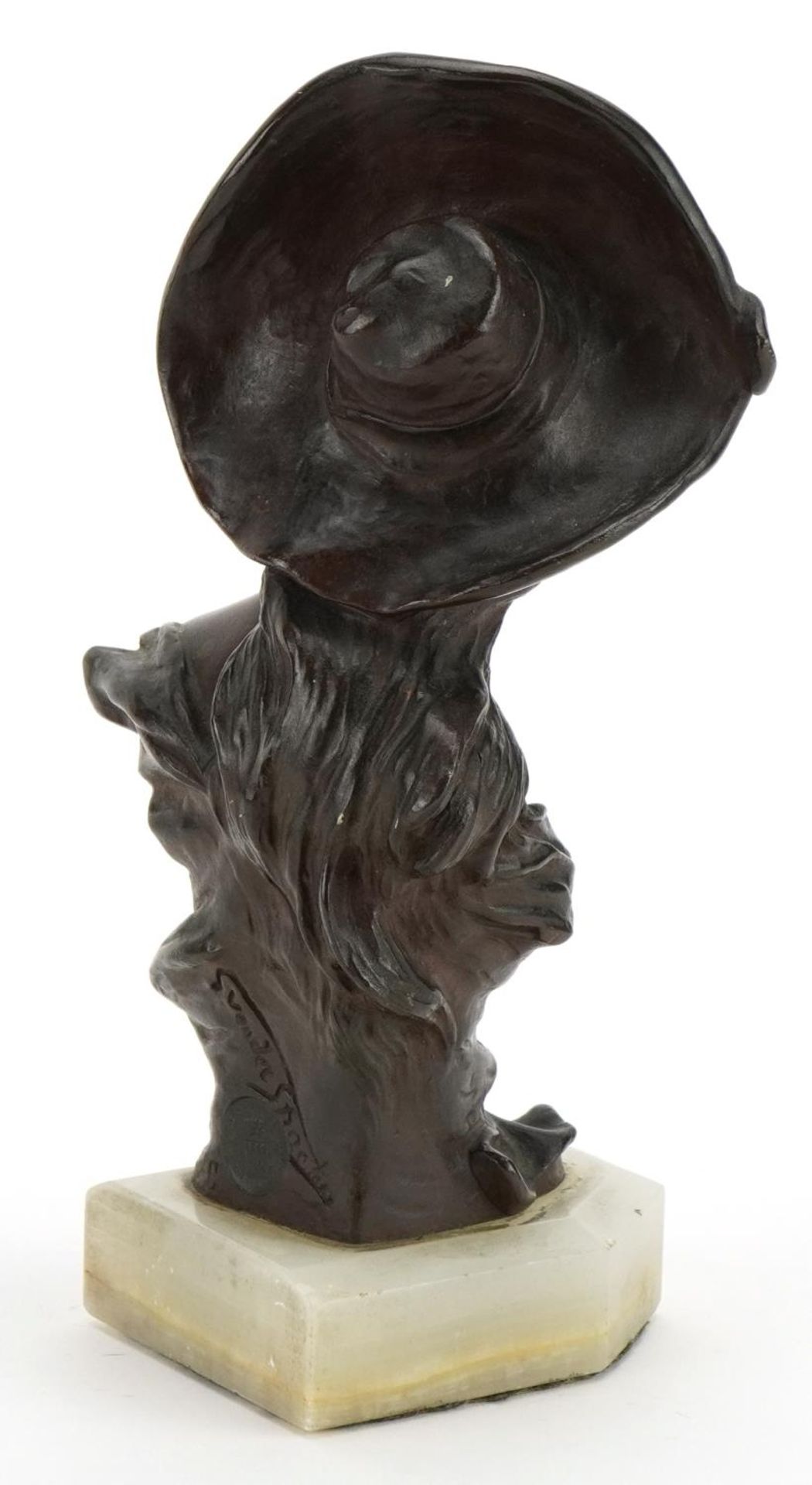 Georges Van der Straeten, Art Nouveau patinated bronze bust of a female, Society des Bronzes de - Image 2 of 4