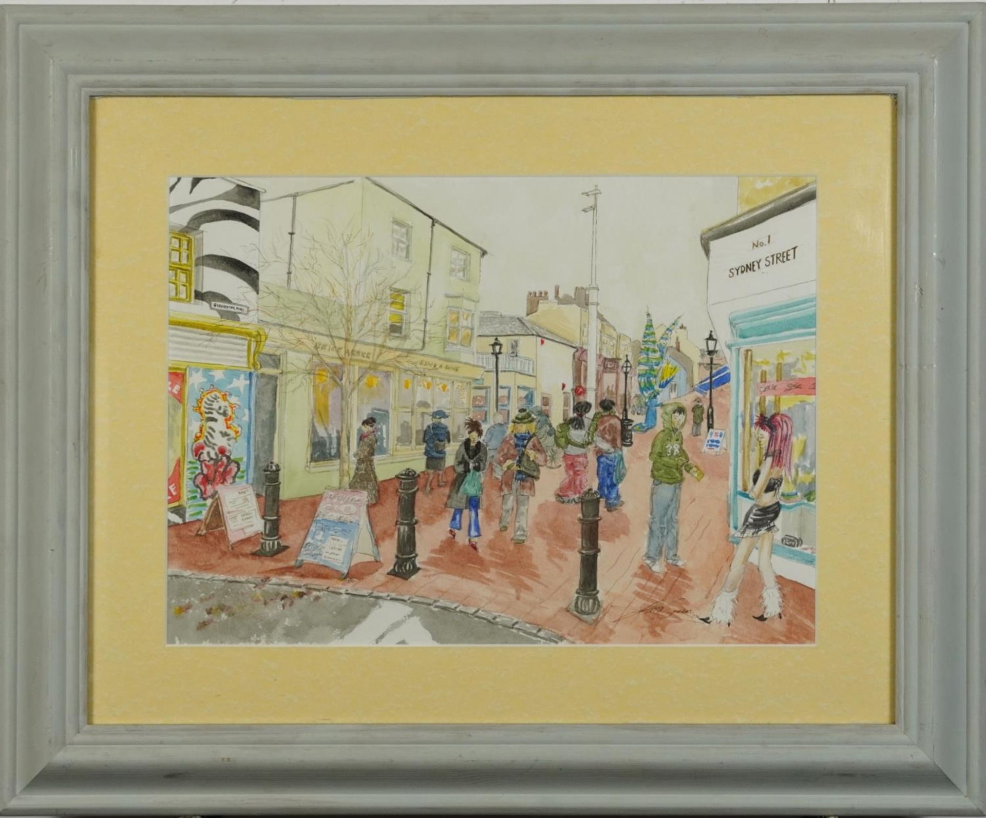 Sydney Street, Brighton, watercolour, indistinctly signed and dated, possibly Jane Green 2004, - Bild 2 aus 4