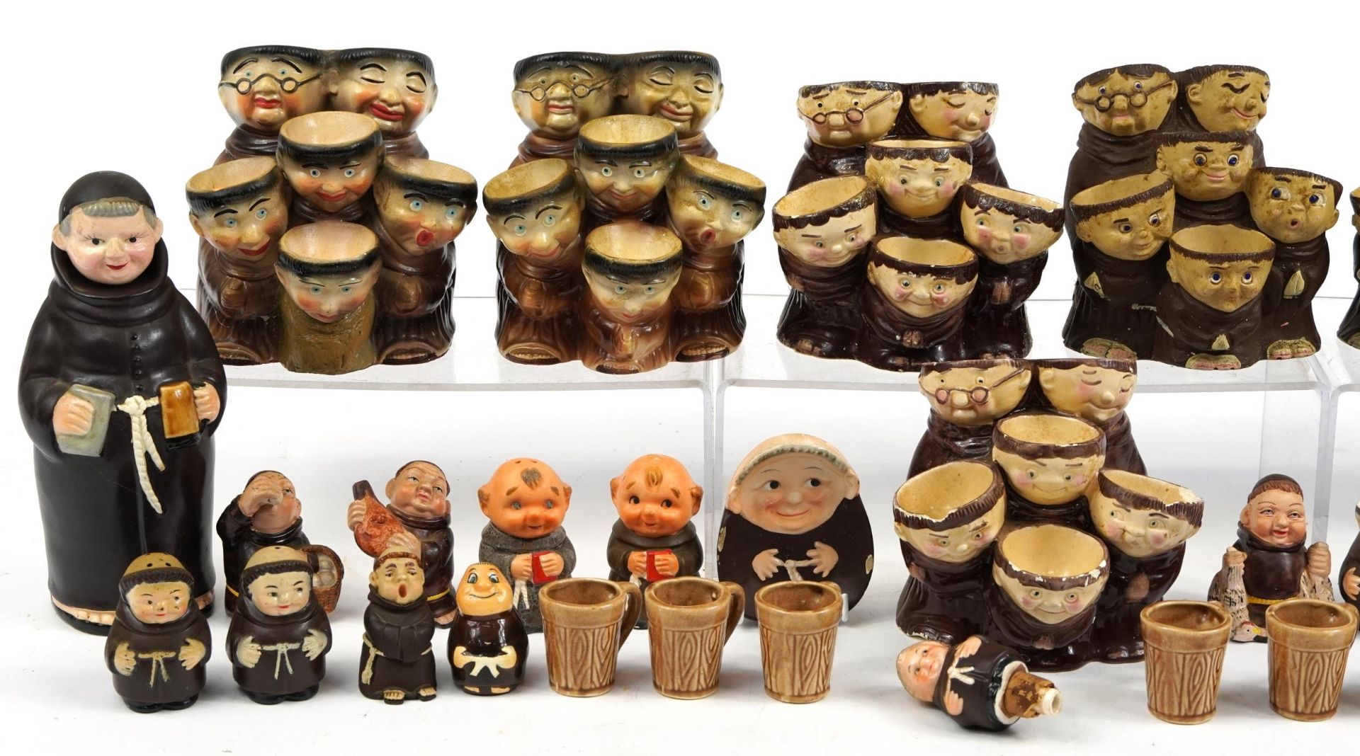 Collection of monk design decanters, egg cups and figures including Goebel, the largest 22cm high - Bild 2 aus 4