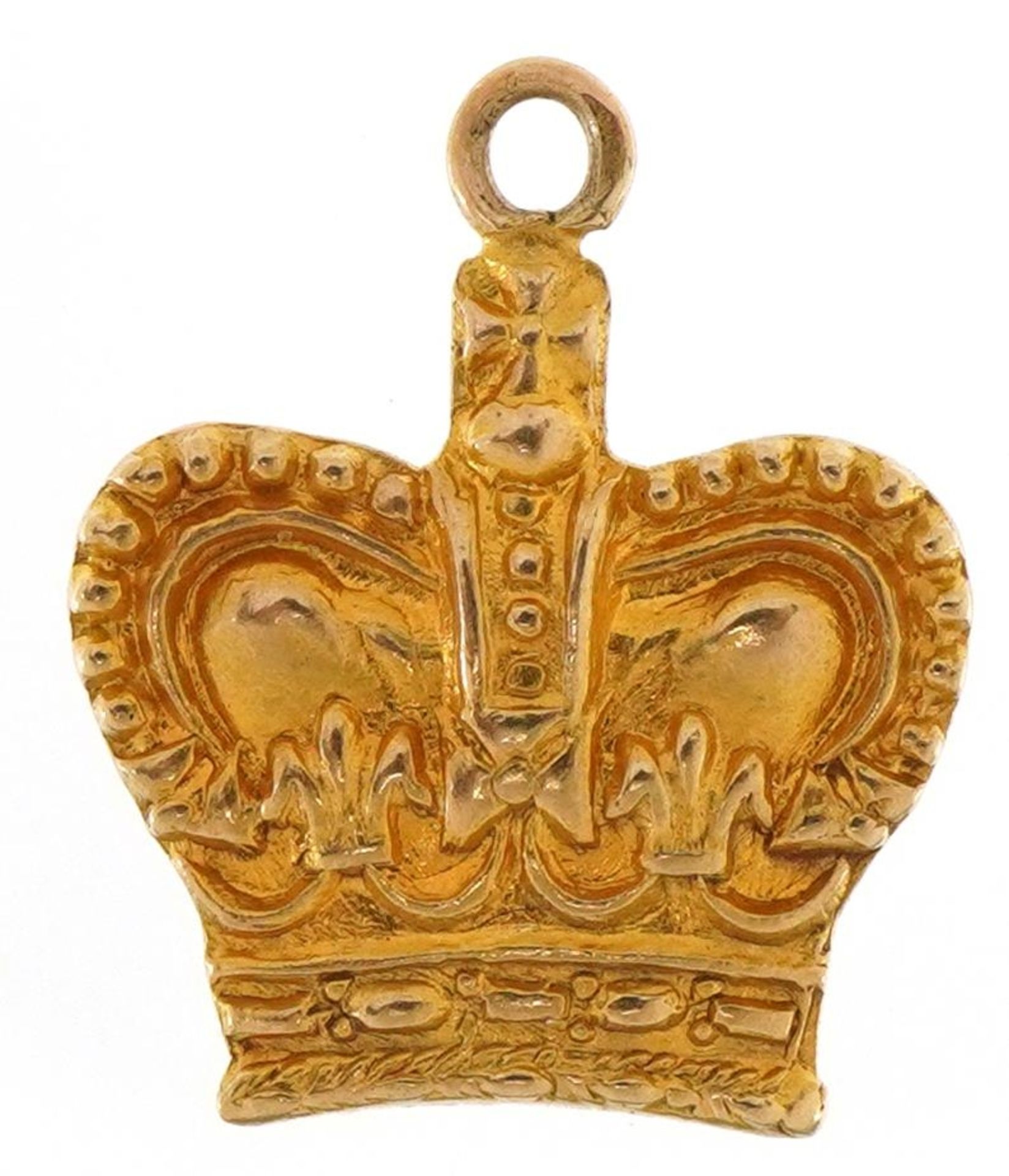 9ct gold crown charm, 1.4cm high, 0.8g