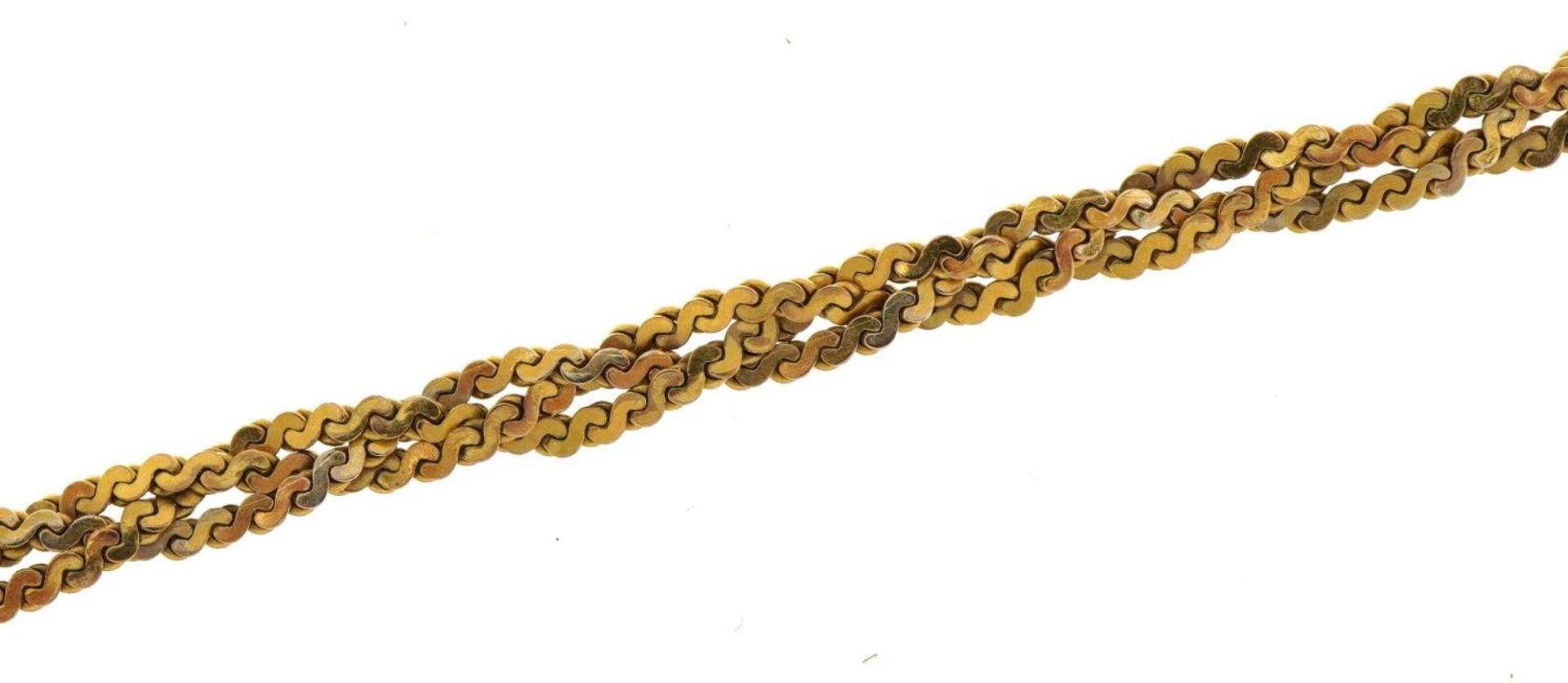 9ct gold rope twist bracelet, 18.5cm in length, 2.6g