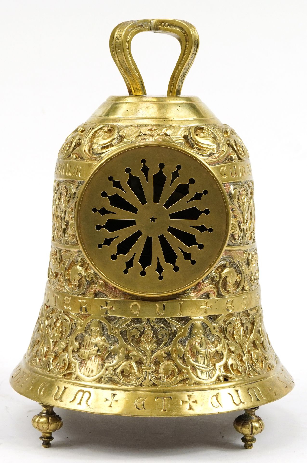 19th century ornate gilt metal bell shaped mantle clock having Roman numerals, the movement named - Bild 3 aus 5