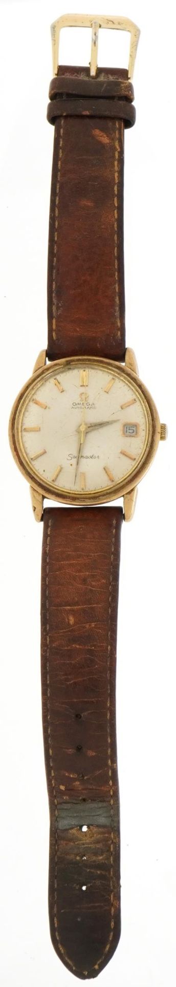 Omega, gentlemen's Omega Seamaster 9ct gold automatic wristwatch with date aperture, the case 34mm - Image 2 of 4