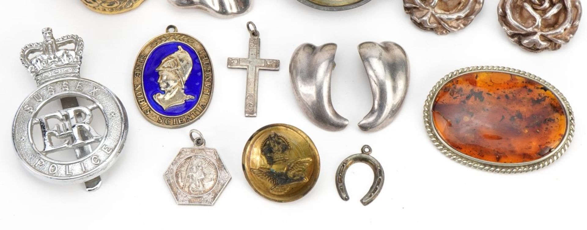 Antique and later jewellery and objects including R Samuel silver open face pocket watch with - Image 3 of 5