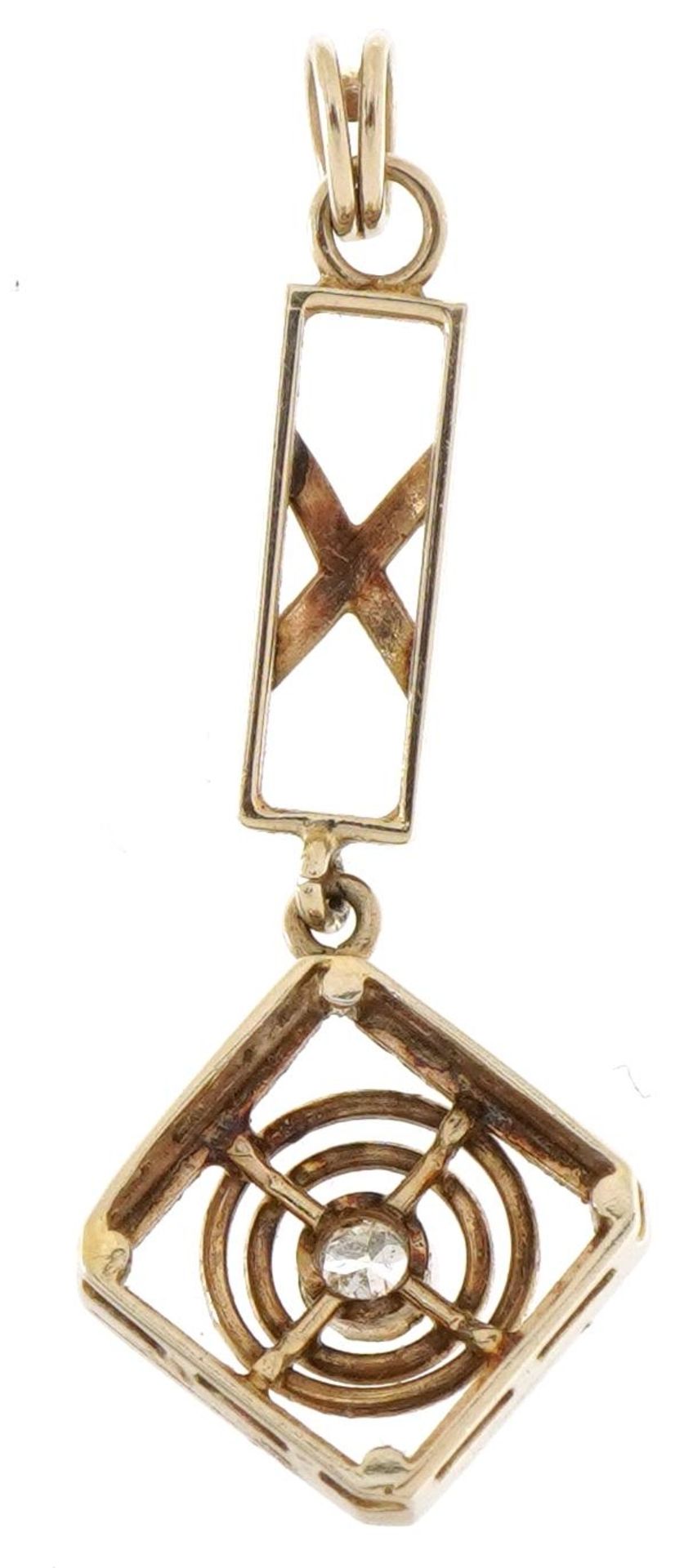 9ct white gold drop pendant set with a diamond, 3.2cm high, 1.1g - Bild 2 aus 2