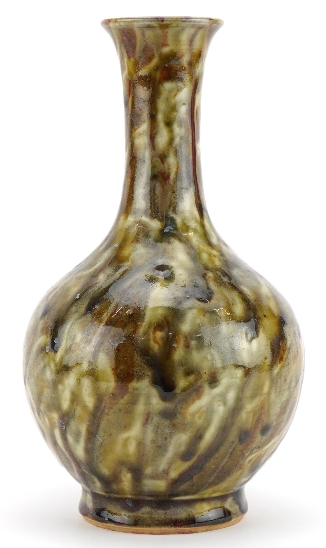 Chinese porcelain vase having a red and brown glaze, 22.5cm high