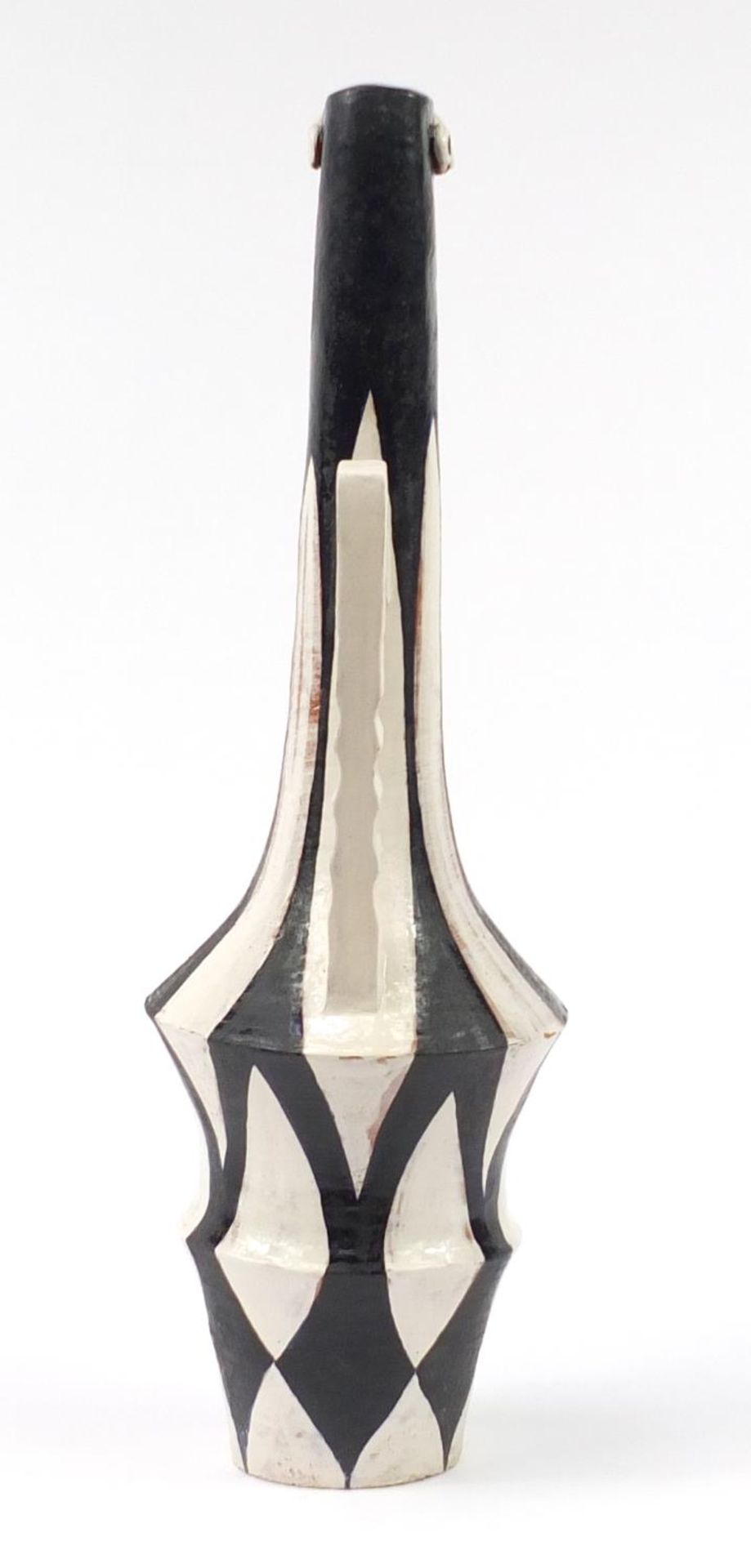 Contemporary hand painted pottery pitcher in the form of a bird, 56.5cm high - Image 3 of 7
