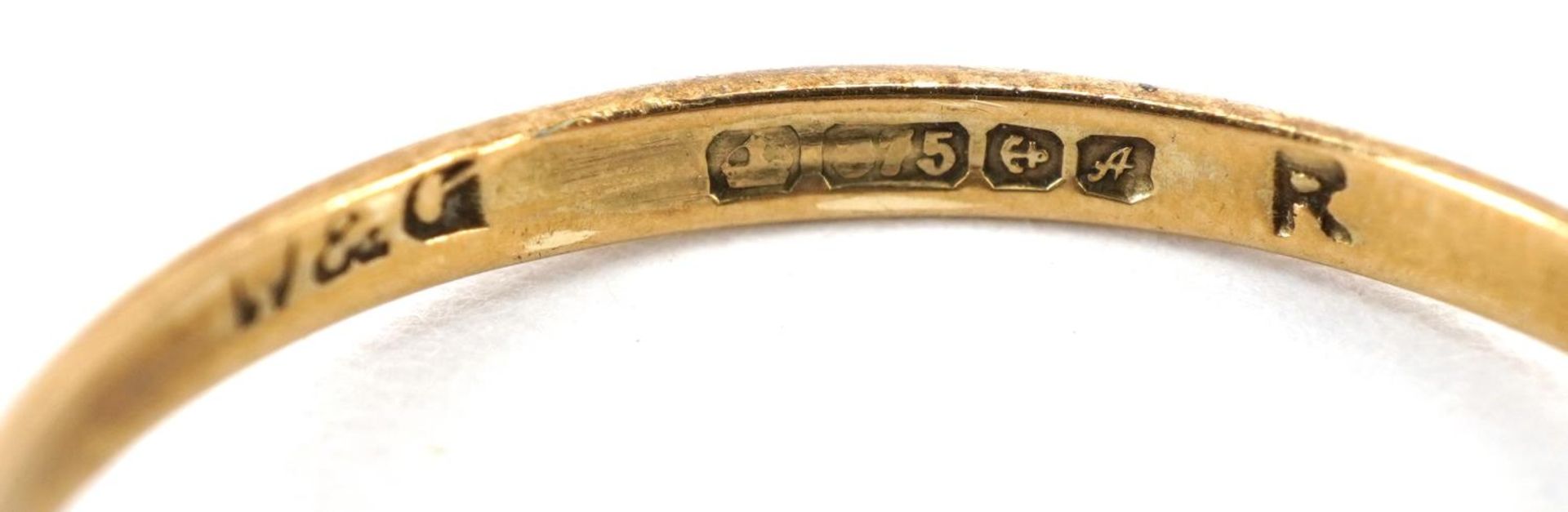 9ct gold garnet and diamond flower head ring, Birmingham 1975, size L, 1.3g - Image 3 of 3