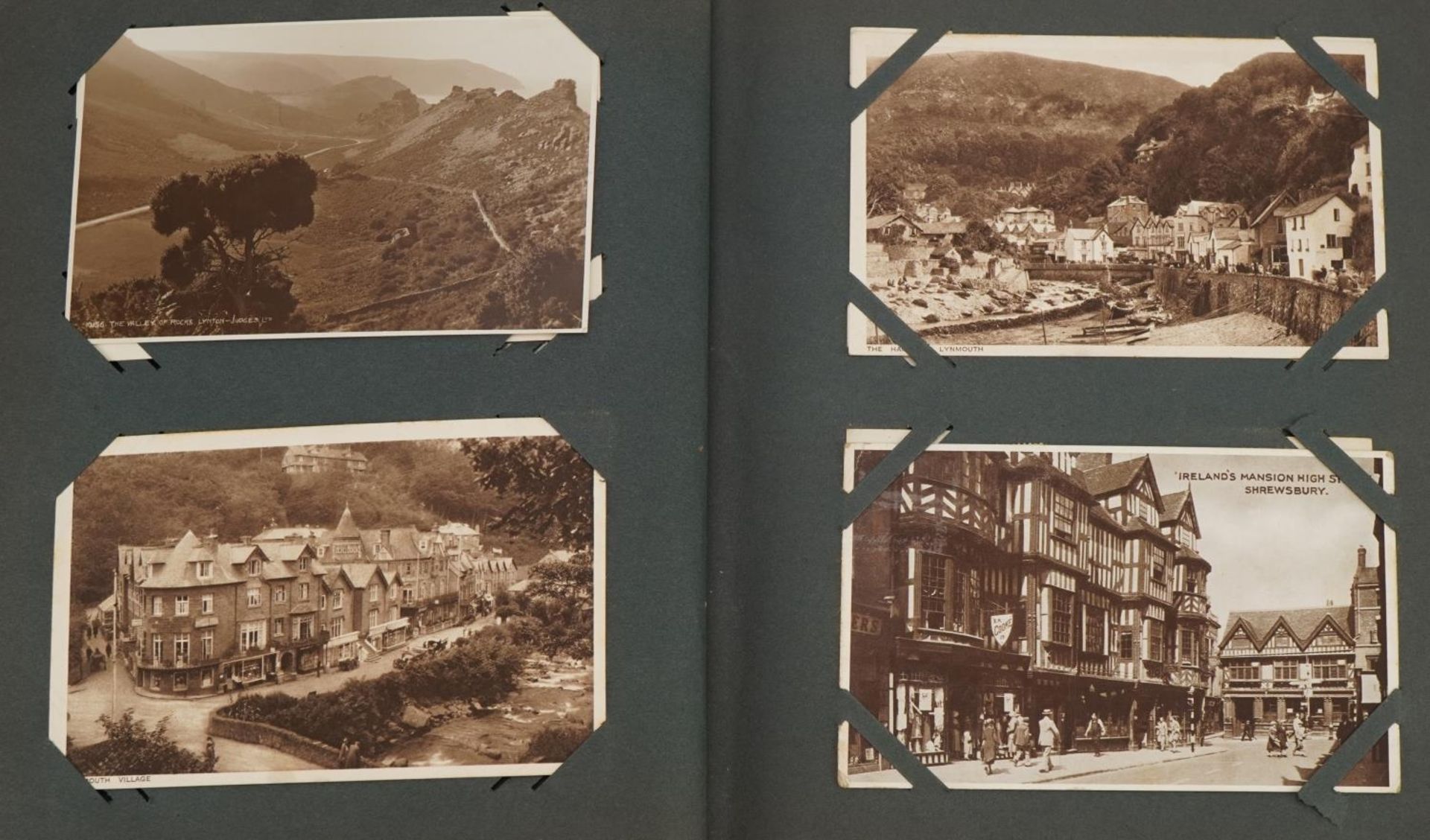 Edwardian and later postcards arranged in an album, some photographic including Hastings, Dunster, - Bild 5 aus 6