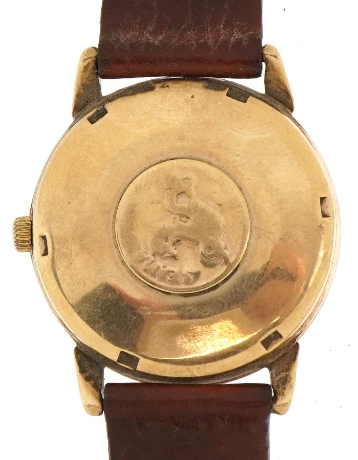 Omega, gentlemen's Omega Seamaster 9ct gold automatic wristwatch with date aperture, the case 34mm - Image 3 of 4