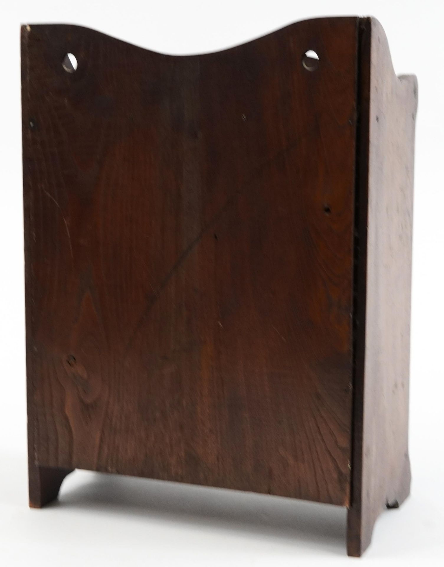 Arts & Crafts oak two door smokers cabinet with fitted interior, 45cm H x 32.5cm W x 18cm D - Bild 3 aus 4