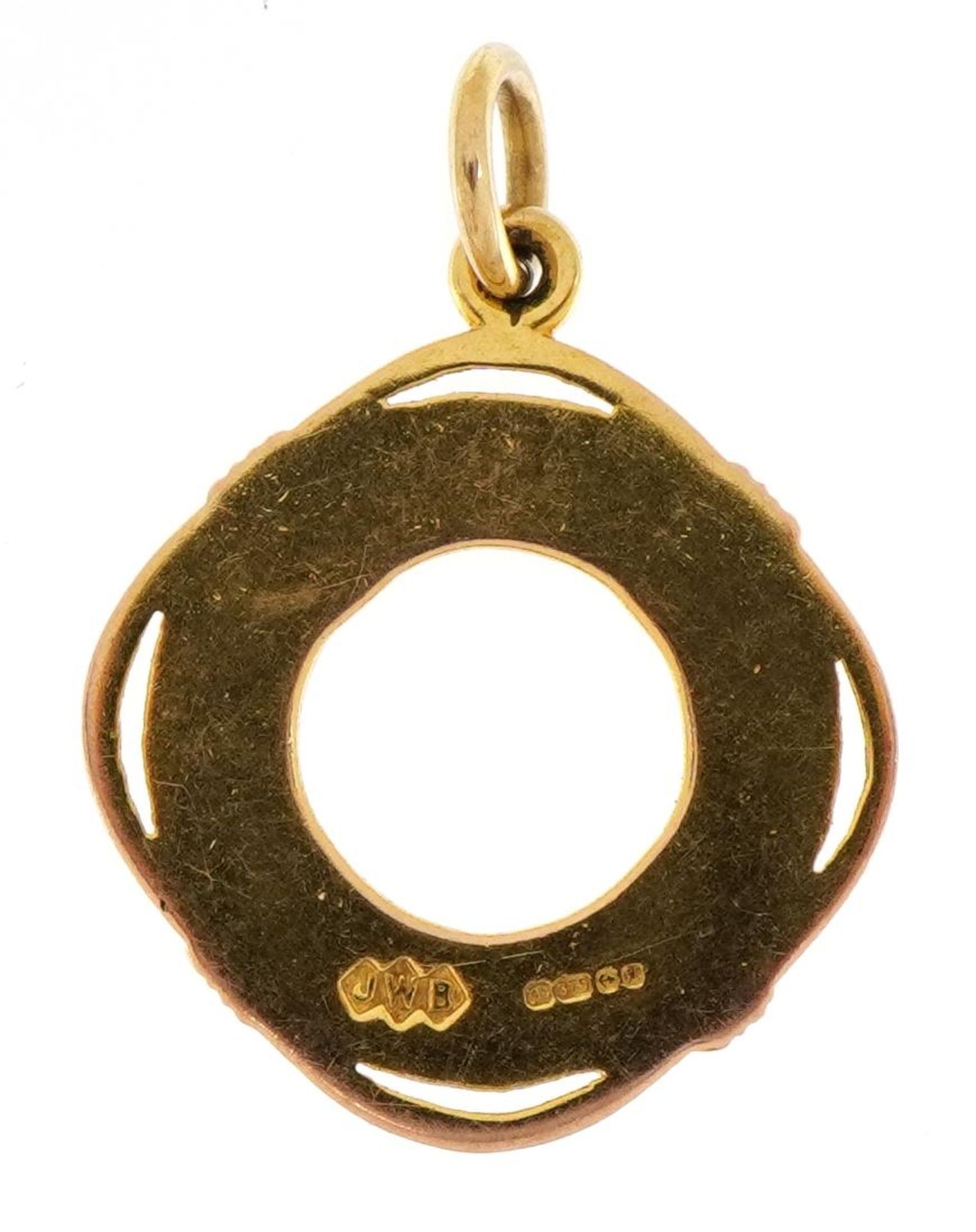 9ct gold lifebuoy charm, 2.3cm high, 2.9g - Bild 2 aus 3