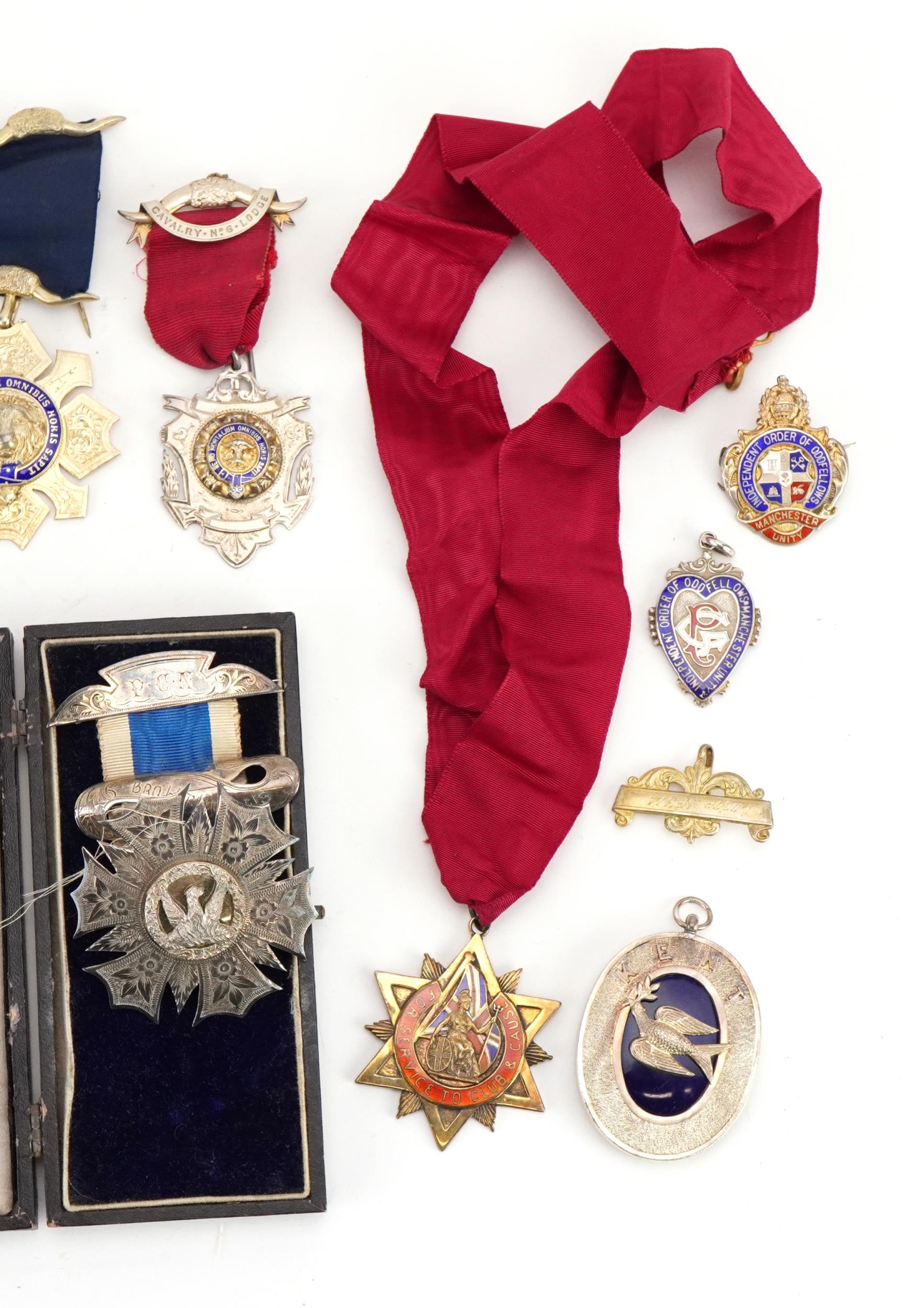 Collection of masonic and RAOB jewels, some silver and enamel including Independent Order of - Image 3 of 3