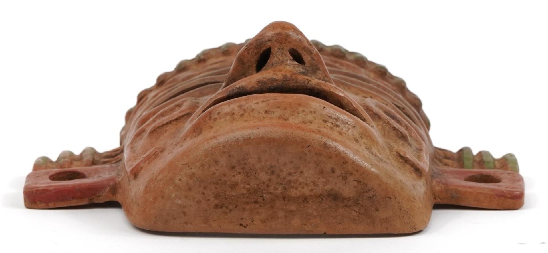 Columbian terracotta face mask, 24cm wide - Image 3 of 3