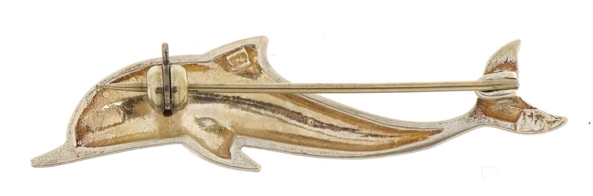 Silver dolphin bar brooch, 4.5cm in length, 3.6g - Bild 2 aus 4