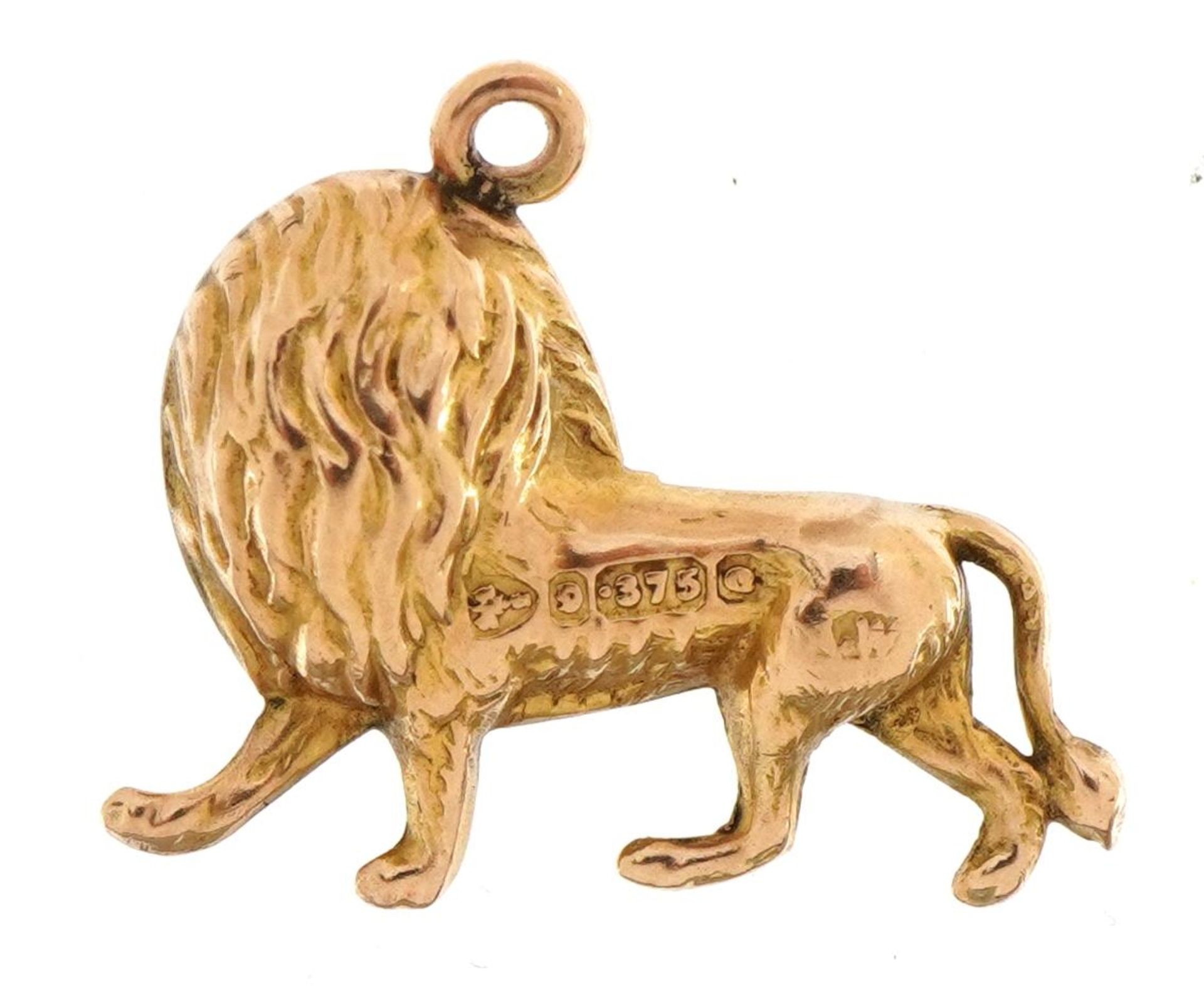 9ct gold lion charm, 2.0cm wide, 0.9g - Bild 2 aus 3