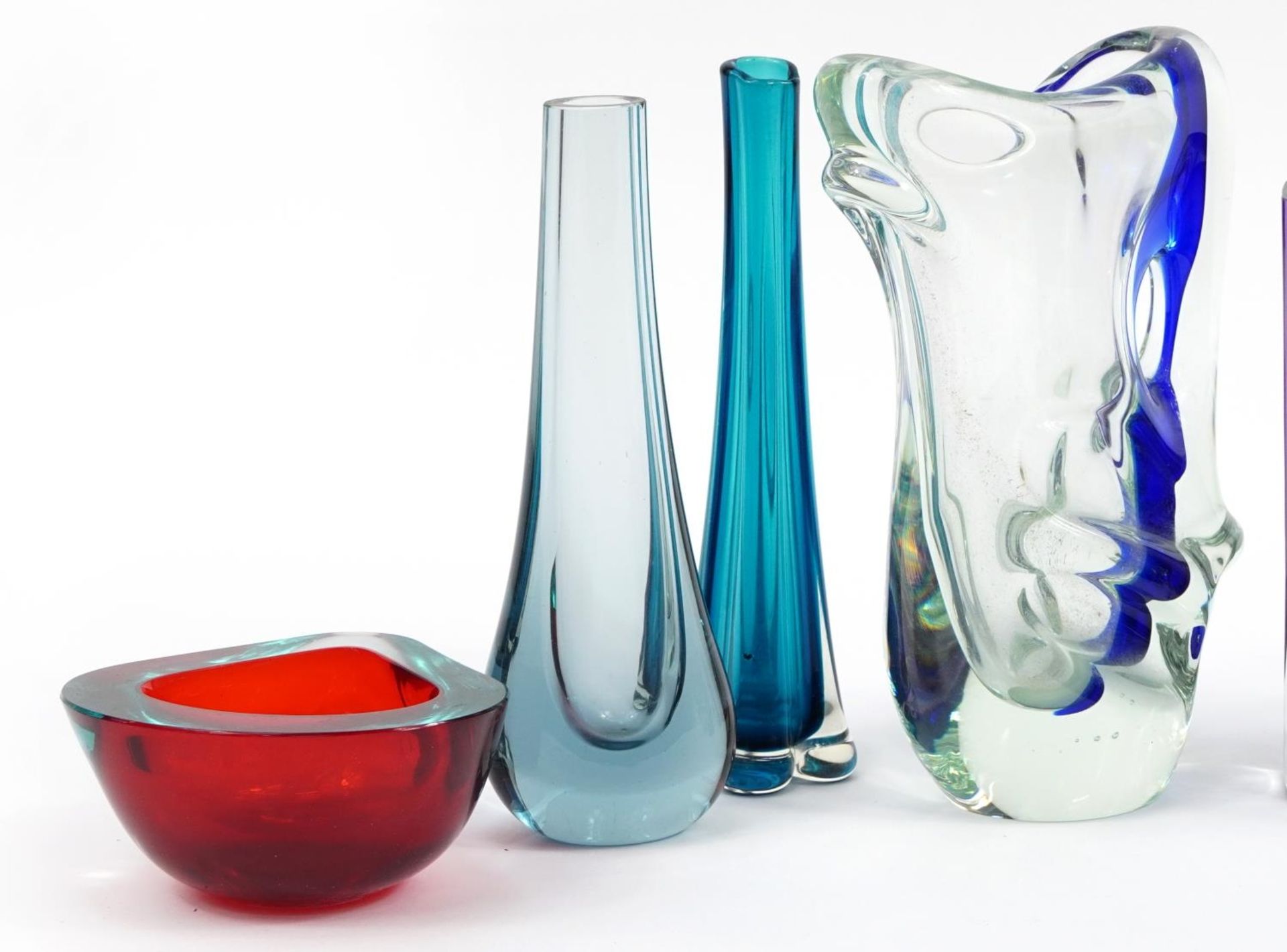 Art glassware including Caithness, Murano dishes and stylish vase with handle, the largest 22cm high - Bild 2 aus 4