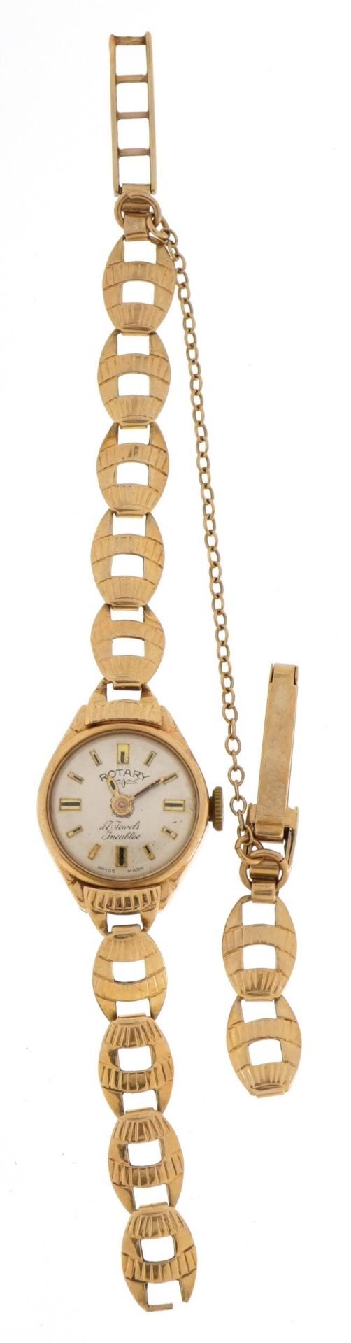 Rotary, ladies 9ct gold Rotary wristwatch on 9ct gold strap, the case numbered 2557, the case 16mm - Image 2 of 7