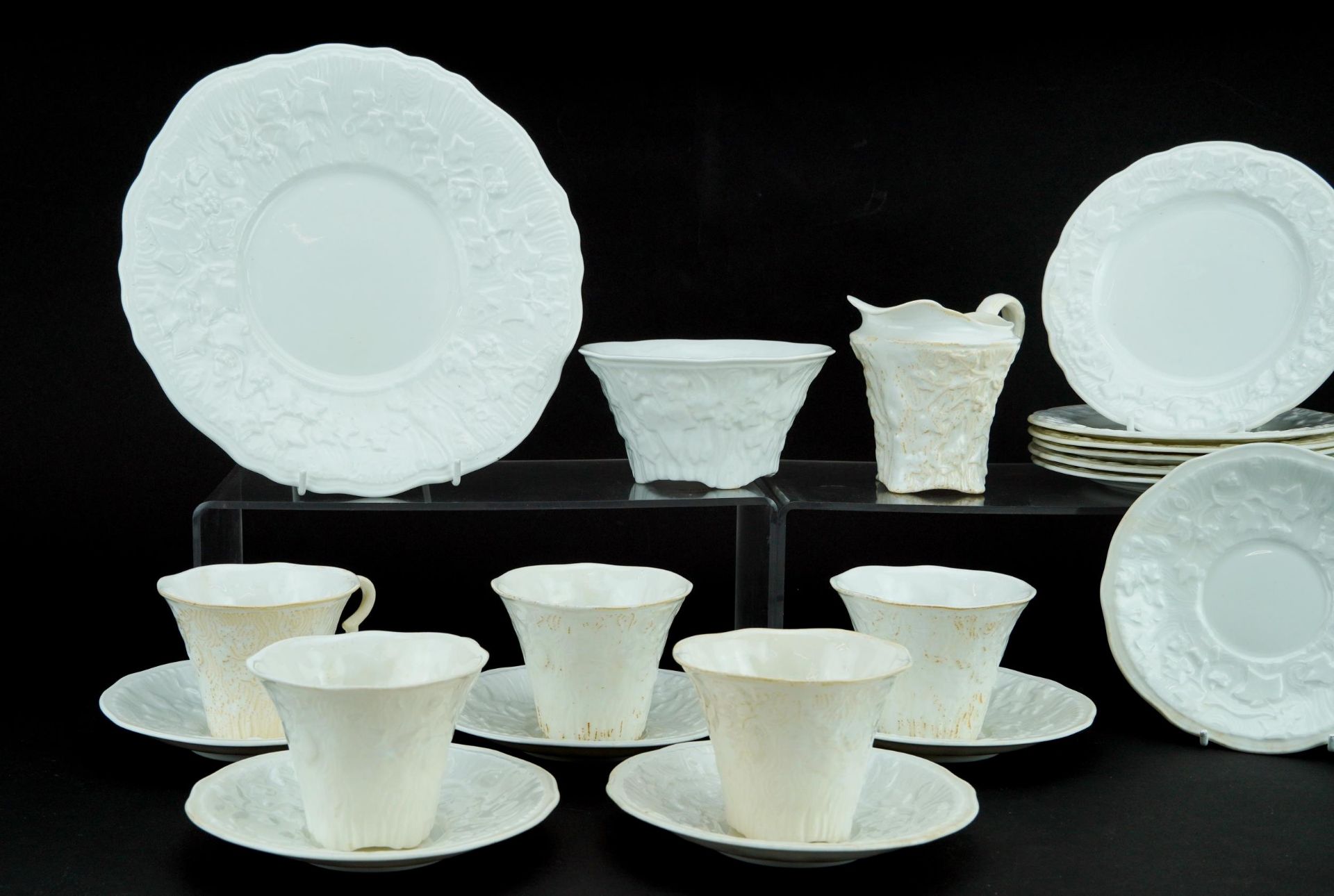 Royal Stafford Old English Oak bone china teaware including cups with saucers and sugar bowl, the - Image 2 of 4