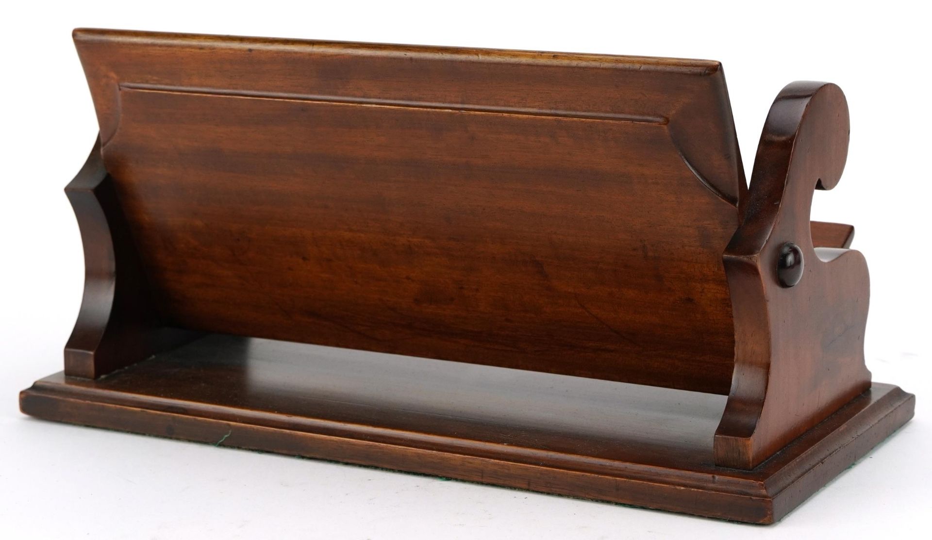 Victorian mahogany bookrest in the form of a bench, 30.5cm wide - Bild 2 aus 3