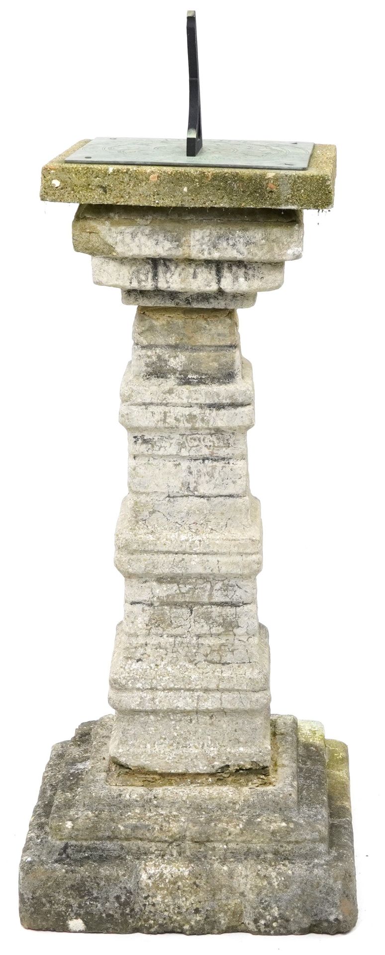 Garden stoneware column sundial, 85cm high - Bild 4 aus 4