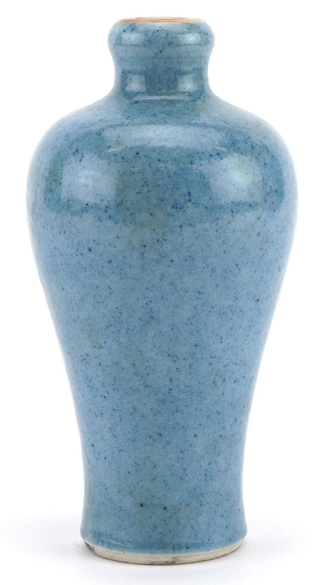 Chinese porcelain baluster vase having a blue glaze, 17cm high - Image 2 of 3