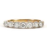 9ct gold diamond half eternity ring, size P, 2.5g