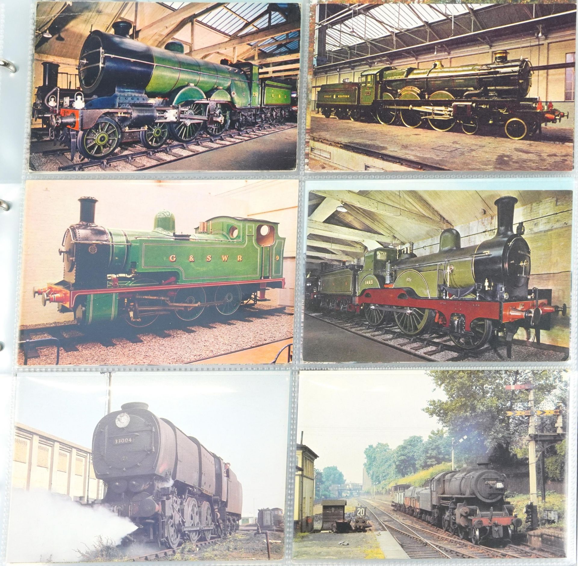 Collection of railway locomotive postcards arranged in an album including Arthur Dixon and British - Bild 6 aus 7