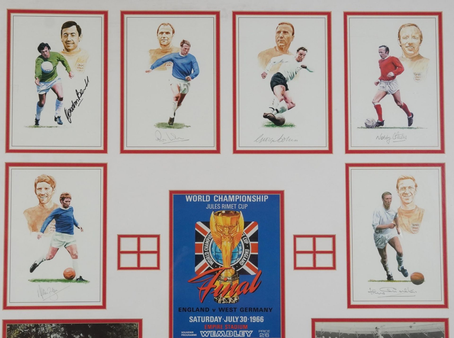 World Championship Jules Rimet Cup, England v West Germany display signed by nine surviving - Bild 2 aus 4