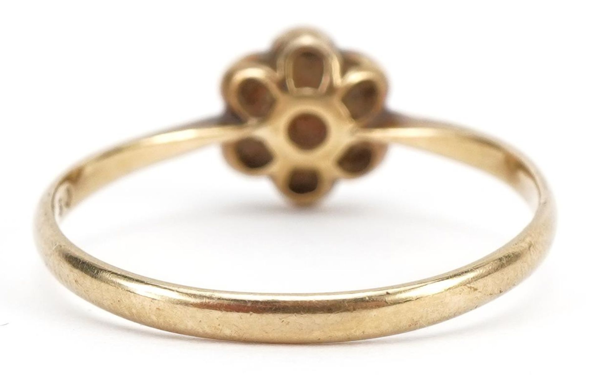 18ct gold and platinum flower head ring, size N, 1.6g - Bild 2 aus 3