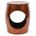 Coppered barrel shaped seat
