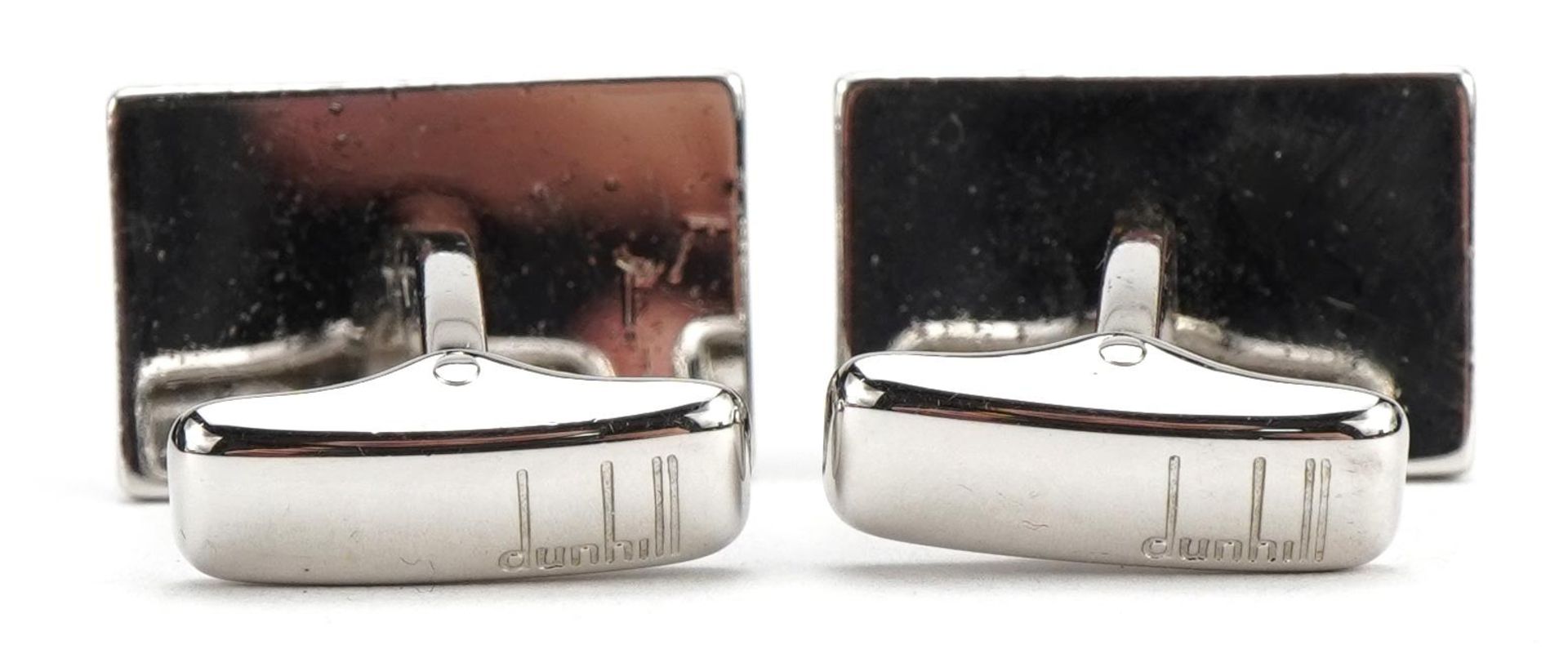 Alfred Dunhill, pair of steel cufflinks with Alfred Dunhill box, 1.9cm wide - Image 3 of 5