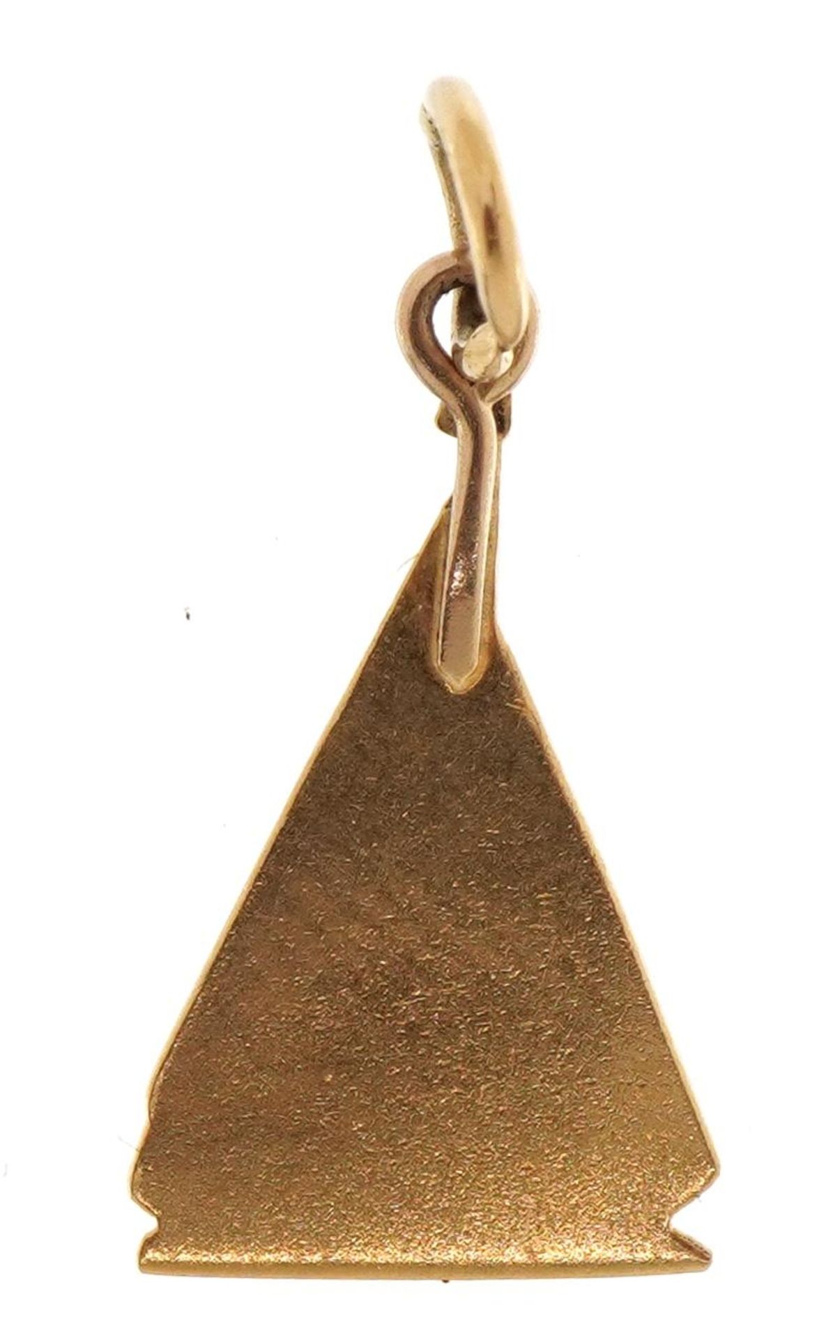 Unmarked gold yacht charm, 1.8cm high, 1.0g - Image 2 of 2