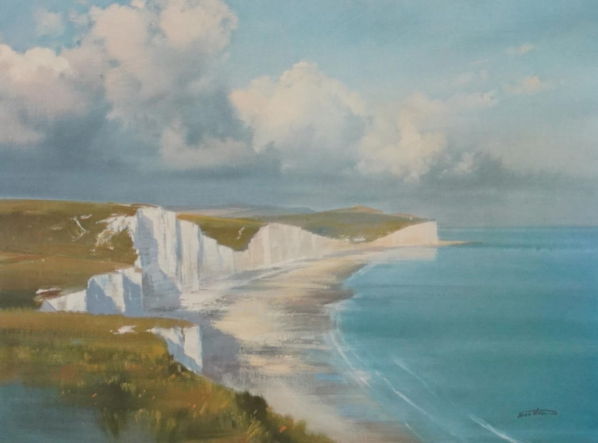 Frank Wooton - Along the Seven Sisters at Crow Link, pencil signed print in colour, limited