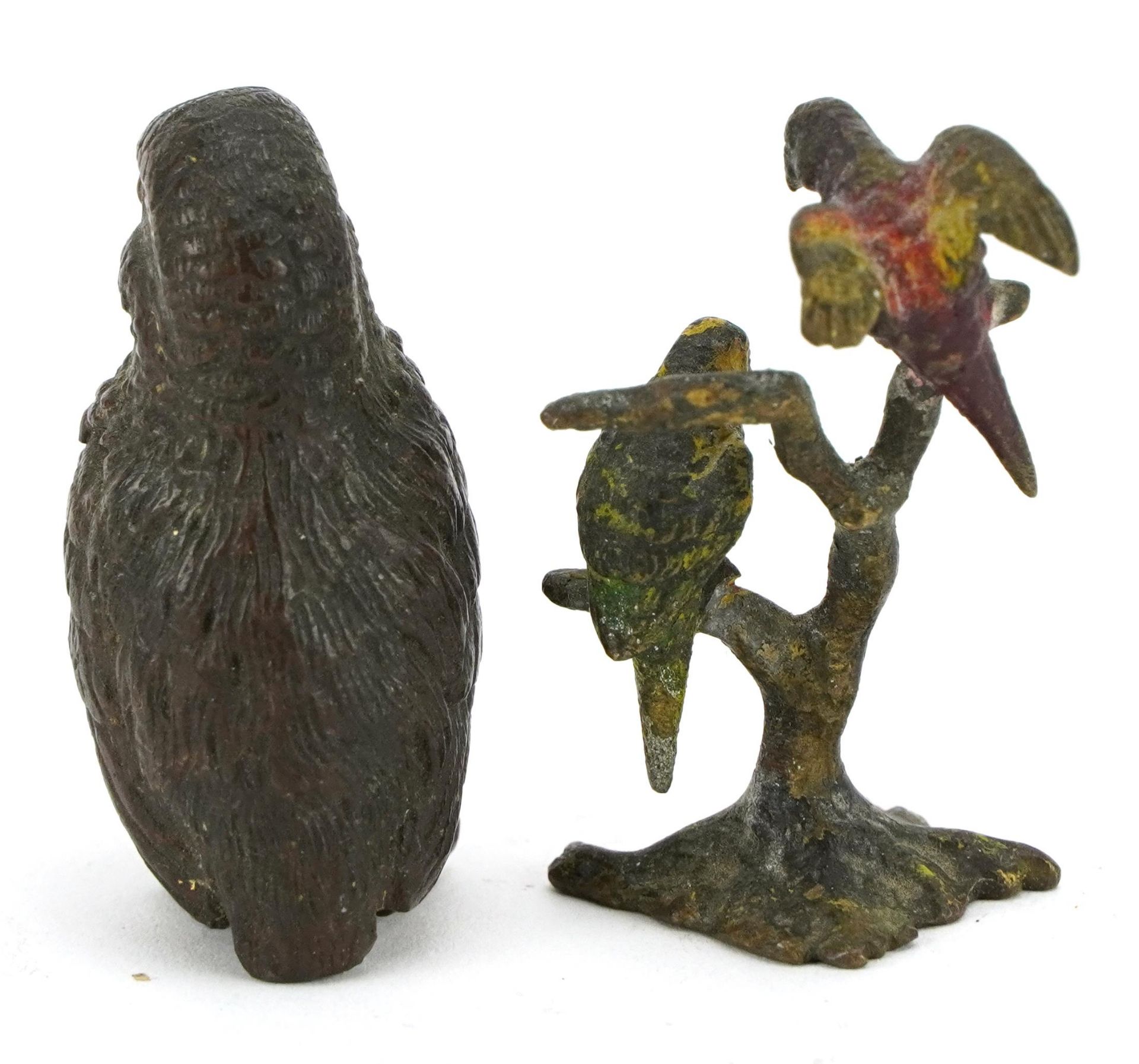 Austrian cold painted bronze animals including a curlew, 4.5cm high - Image 2 of 3