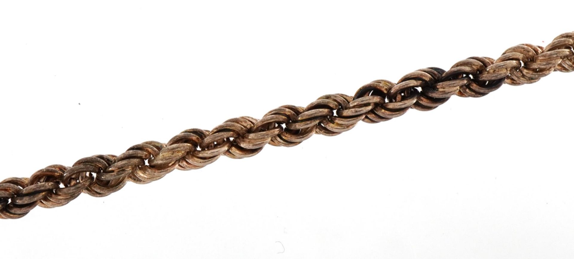 Silver rope twist bracelet stamped 925, 8.5cm in length, 4.6g