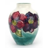 Moorcroft Pottery vase hand painted with flowers, 12.5cm high
