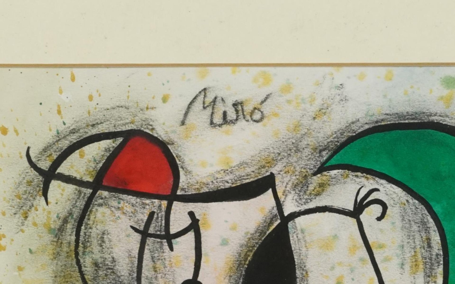 After Joan Miro - Abstract composition, European school mixed media on paper, mounted, framed and - Image 3 of 5