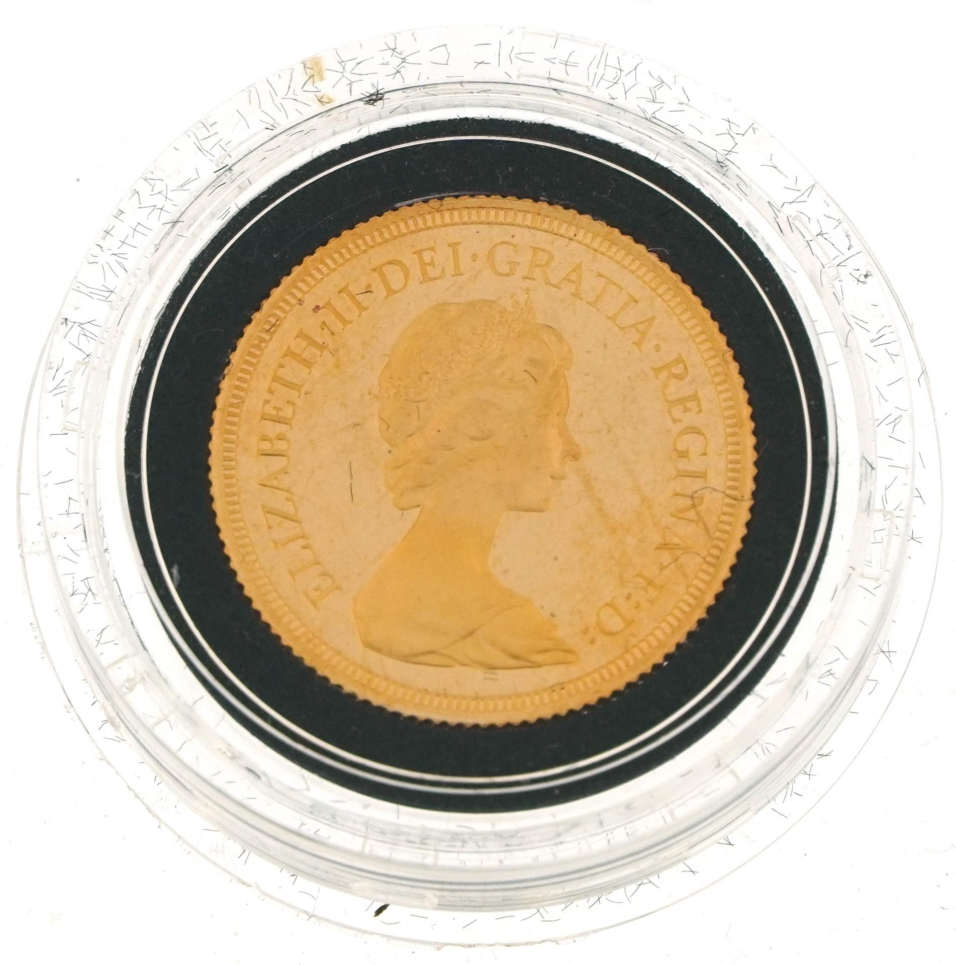 Elizabeth II 1979 gold proof sovereign with fitted case and box - Image 2 of 4