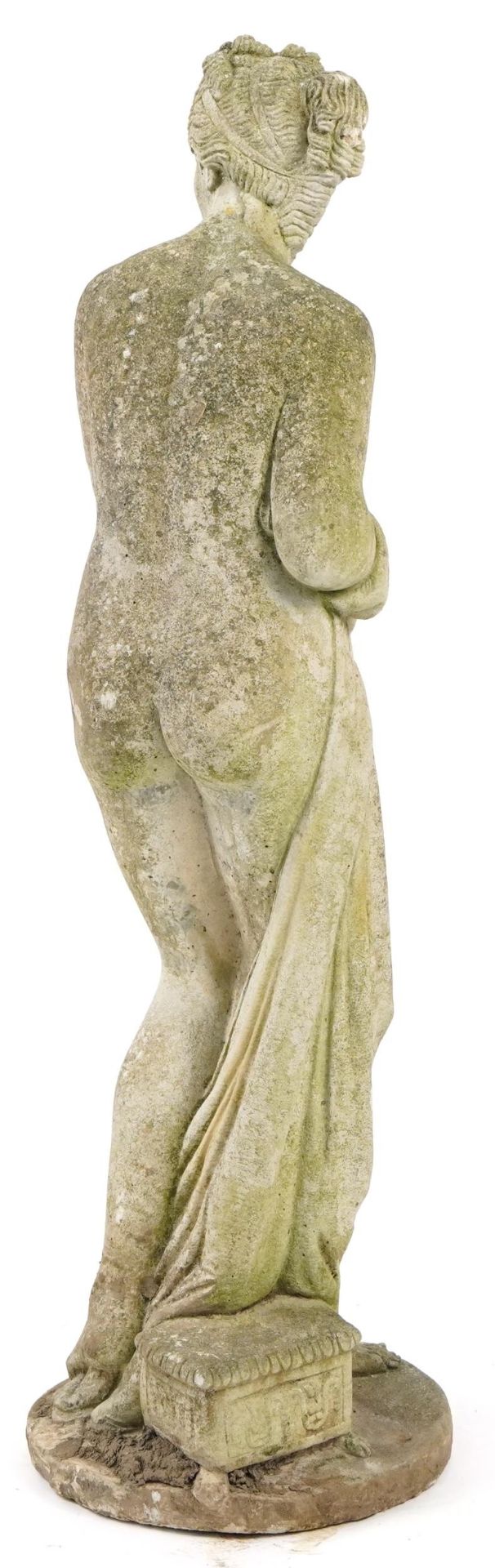 Large garden stoneware figure of a semi nude maiden, 117cm high - Bild 2 aus 2