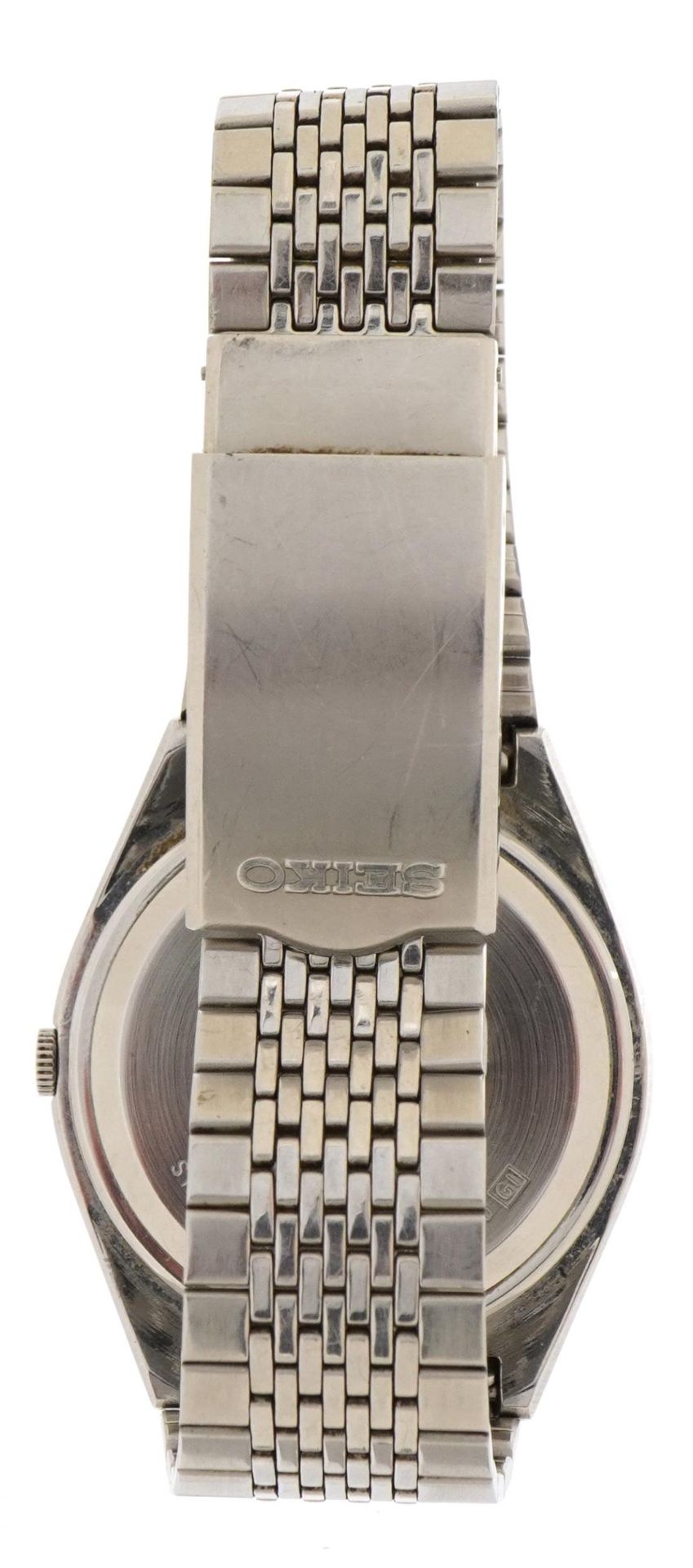 Seiko, gentlemen's Seiko type II stainless steel quartz wristwatch with date aperture, the case - Image 4 of 7