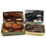 Four pairs of gentlemen's shoes with boxes, some as new, comprising Clarks Active Air size 10, Jones