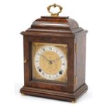 Burr walnut Elliott mantle clock retailed by The Alexander Clark Co Ltd, 26.5cm high
