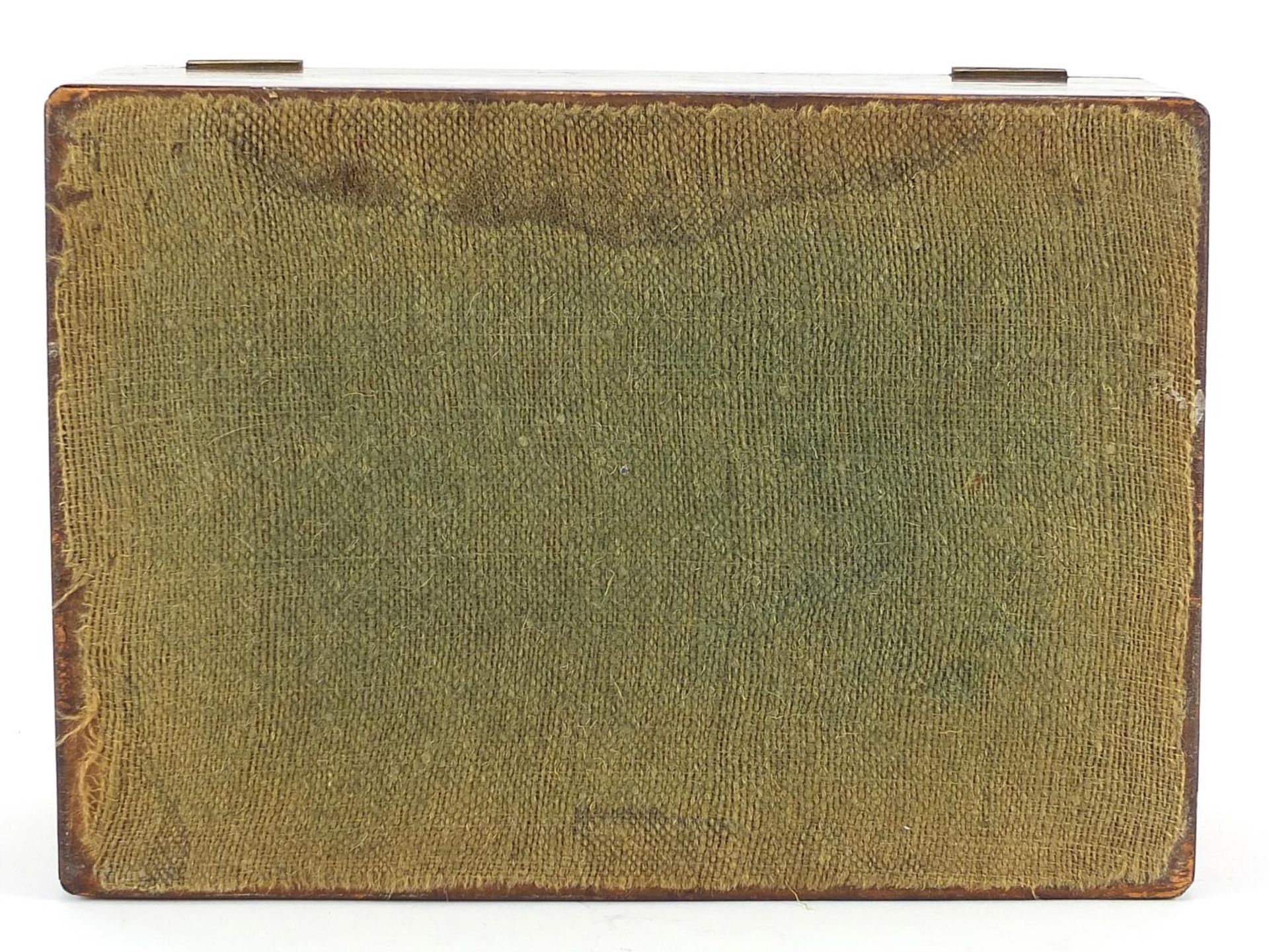 Victorian inlaid rosewood and walnut workbox, 11cm H x 30cm W x 21.5cm D - Bild 3 aus 3