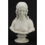 Large parian ware bust of a classical female, 30cm high