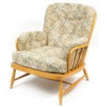 Ercol light elm Jubilee armchair, 80cm wide