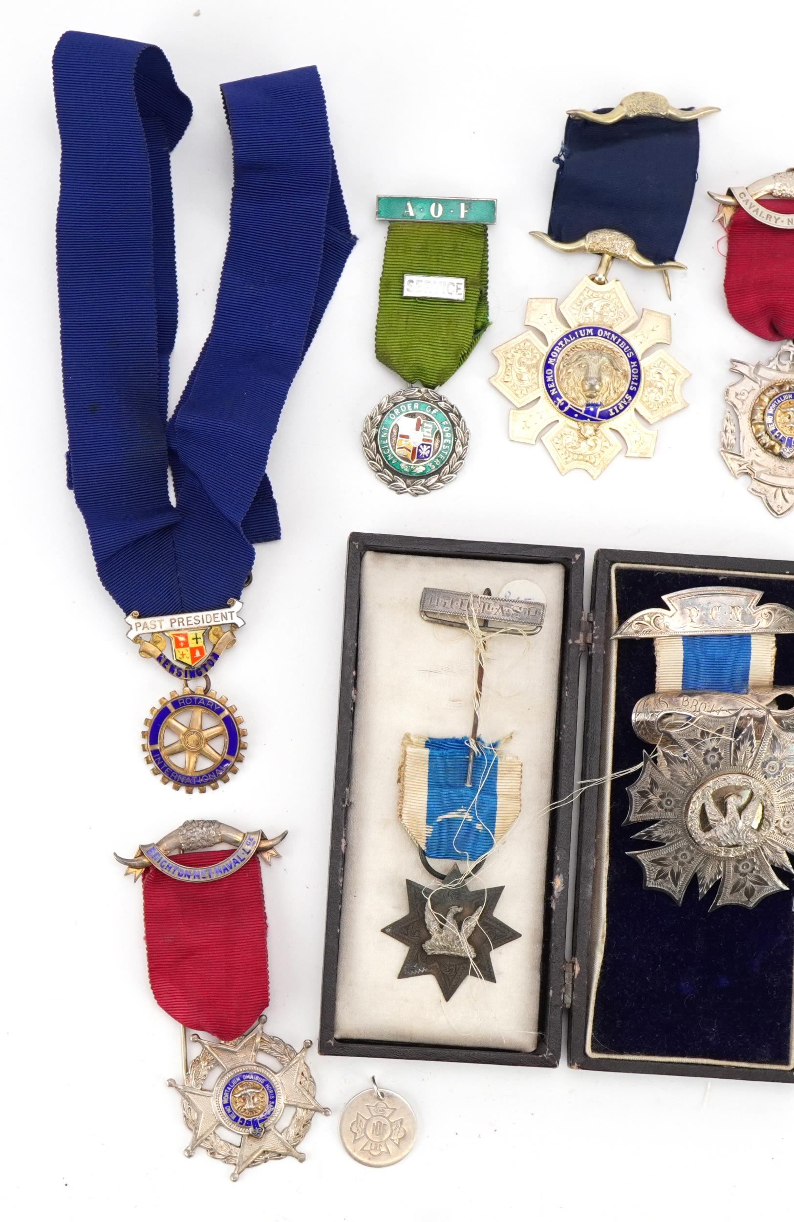 Collection of masonic and RAOB jewels, some silver and enamel including Independent Order of - Image 2 of 3