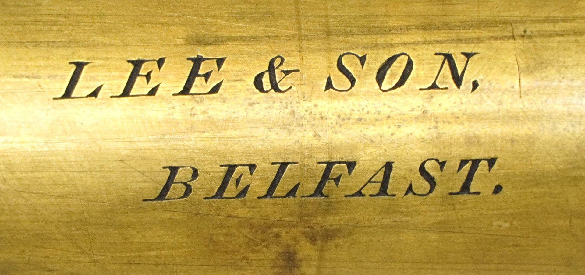 Three 19th century and later leather bound single draw telescopes comprising Lee & Son of Belfast, T - Image 3 of 5