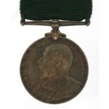 Edward VII British military Volunteer Long Service medal awarded to 2925SJT:T.G.CUTMORE3KENTR.G.A.V.