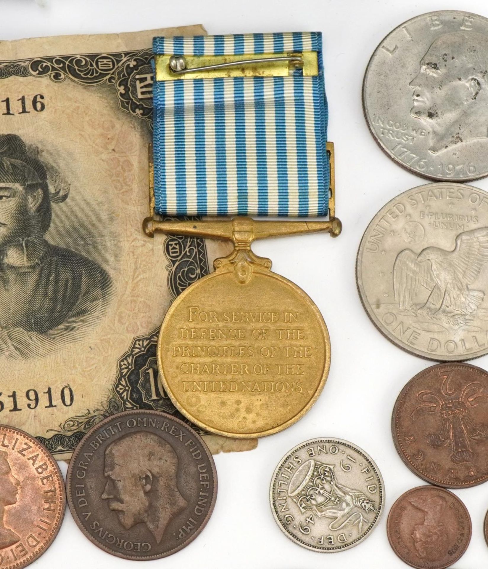 British and world coinage and a United Nations Service medal with box, including 1951 Festival of - Image 5 of 5